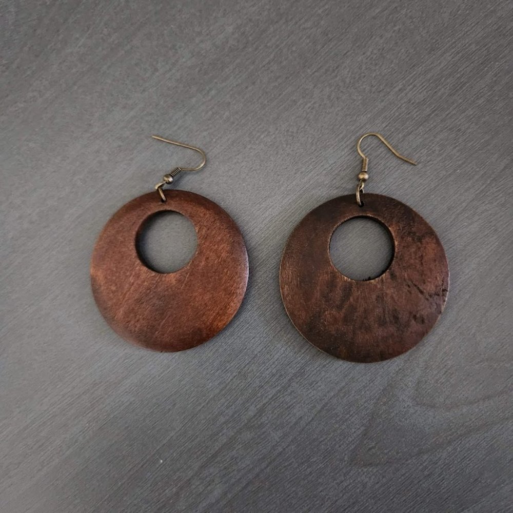 Wooden Drop Earrings